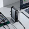 Baseus HUB 3xUSB 3.2 Gen 1 / 2xUSB Type-C / SD és micro SD kártyaolvasó / AUX / 2xDisplayPort / 2xHDMI / RJ45 1 Gbps szürke (CAHUB-HG0G) thumbnail