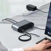 Baseus HUB 3xUSB 3.2 Gen 1 / 2xUSB Type-C / SD és micro SD kártyaolvasó / AUX / 2xDisplayPort / 2xHDMI / RJ45 1 Gbps szürke (CAHUB-HG0G) thumbnail