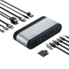 Baseus HUB 3xUSB 3.2 Gen 1 / 2xUSB Type-C / SD és micro SD kártyaolvasó / AUX / 2xDisplayPort / 2xHDMI / RJ45 1 Gbps szürke (CAHUB-HG0G) thumbnail