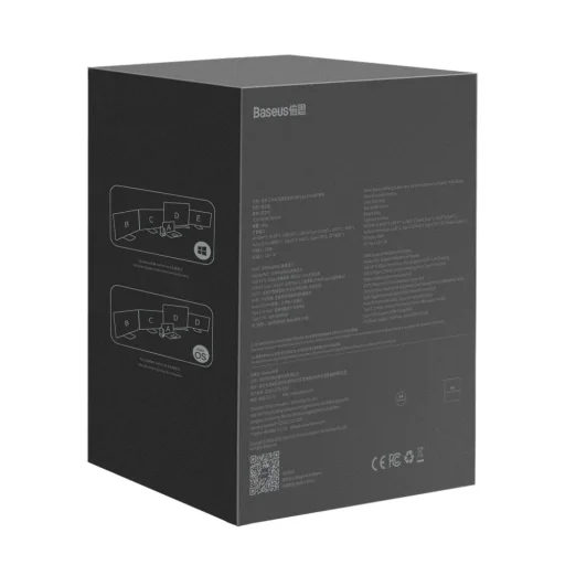 Baseus HUB 3xUSB 3.2 Gen 1 / 2xUSB Type-C / SD és micro SD kártyaolvasó / AUX / 2xDisplayPort / 2xHDMI / RJ45 1 Gbps szürke (CAHUB-HG0G) - 12