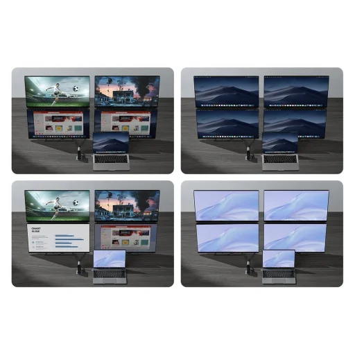 Baseus HUB 3xUSB 3.2 Gen 1 / 2xUSB Type-C / SD és micro SD kártyaolvasó / AUX / 2xDisplayPort / 2xHDMI / RJ45 1 Gbps szürke (CAHUB-HG0G) - 13