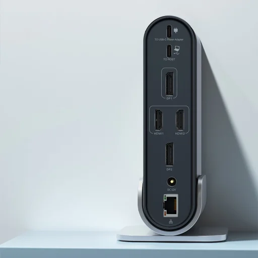 Baseus HUB 3xUSB 3.2 Gen 1 / 2xUSB Type-C / SD és micro SD kártyaolvasó / AUX / 2xDisplayPort / 2xHDMI / RJ45 1 Gbps szürke (CAHUB-HG0G) - 21