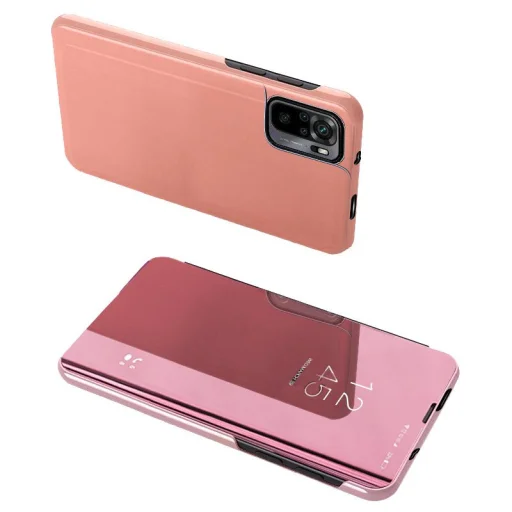 Xiaomi Redmi Note 10 Pro pink-rózsaszín fliptok Clear View  - 1