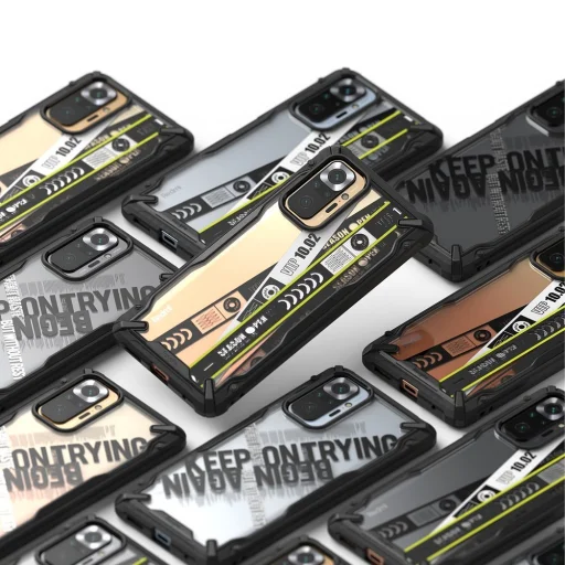 Xiaomi Redmi Note 10 Pro Ringke Fusion X Design PC és TPU tok fekete (XDXI0025) - 6