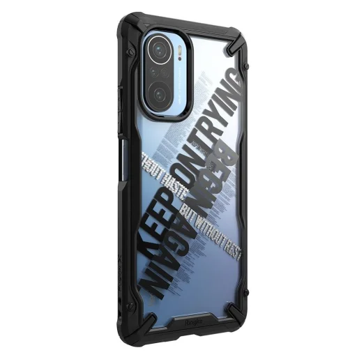 Ringke Fusion X Design PC és TPU tok Xiaomi Redmi K40 Pro+ / K40 Pro / K40 / Poco F3 / Mi 11i fekete (XDXI0027) - 1