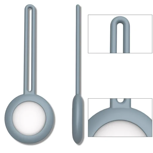 Flexibilis szilikon Apple AirTag tok kulcstartóra kék - 2