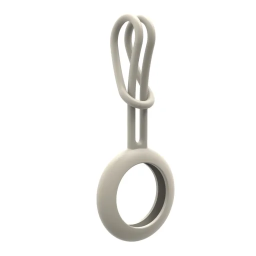 Flexibilis szilikon Apple AirTag tok kulcstartóra szürke - 1