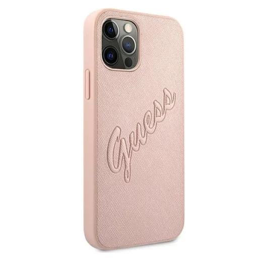 iPhone 12 Pro Max Guess GUHCP12LRSAVSRG Saffiano Vintage tok pink - 4