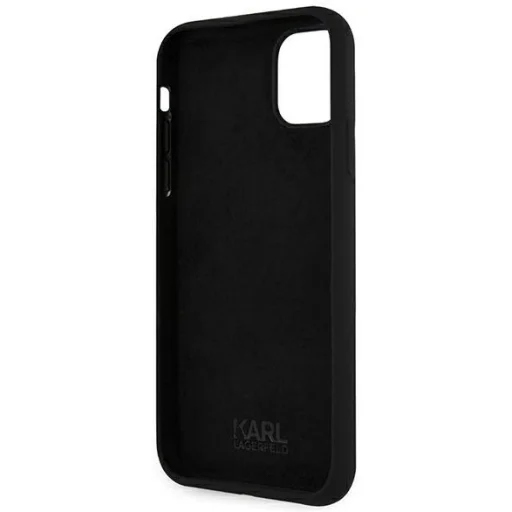 iPhone 11 Karl Lagerfeld KLHCN61SLKHBK Ikonik Karl's Head szilikon tok fekete - 7