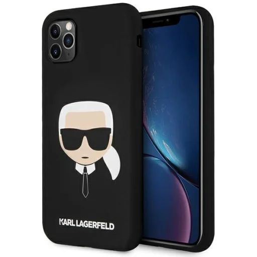 iPhone 11 Karl Lagerfeld KLHCN61SLKHBK Ikonik Karl's Head szilikon tok fekete - 1