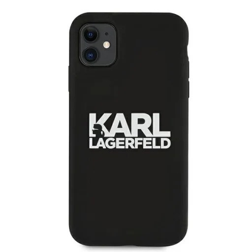 iPhone 11 Karl Lagerfeld KLHCN61SLKLRBK Szilikon tok Stack Logo fekete - 4