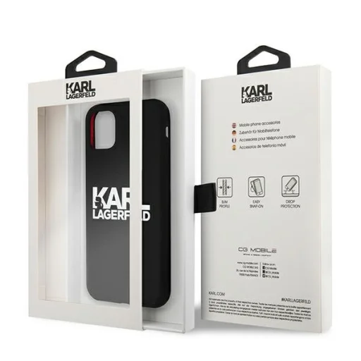 iPhone 11 Karl Lagerfeld KLHCN61SLKLRBK Szilikon tok Stack Logo fekete - 8