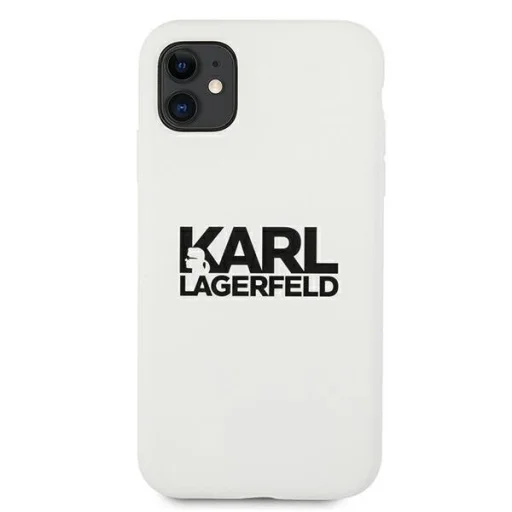 iPhone 11 Karl Lagerfeld KLHCN61SLKLWH Szilikon tok Stack Logo fehér - 3