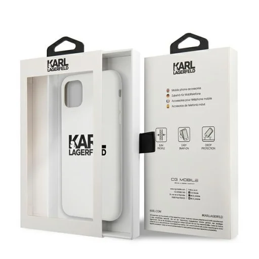 iPhone 11 Karl Lagerfeld KLHCN61SLKLWH Szilikon tok Stack Logo fehér - 8