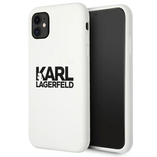 iPhone 11 Karl Lagerfeld KLHCN61SLKLWH Szilikon tok Stack Logo fehér - 1