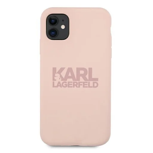 iPhone 11 Karl Lagerfeld KLHCN61STKLTLP Szilikon tok Stack Logo pink - 3