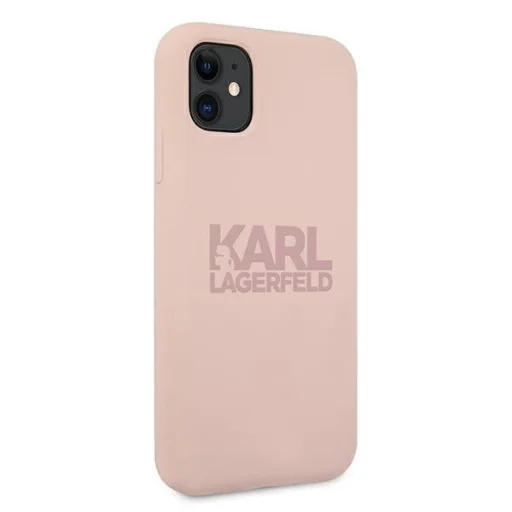 iPhone 11 Karl Lagerfeld KLHCN61STKLTLP Szilikon tok Stack Logo pink - 4