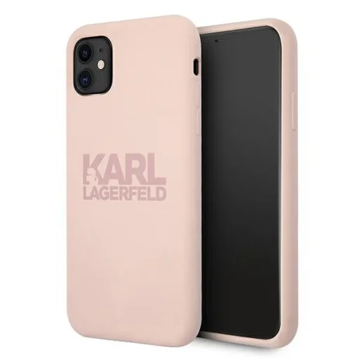 iPhone 11 Karl Lagerfeld KLHCN61STKLTLP Szilikon tok Stack Logo pink - 1