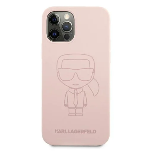 iPhone 12/12 Pro Karl Lagerfeld KLHCP12MSILTTPI Ikonik Outline szilikon tok rózsaszín - 3