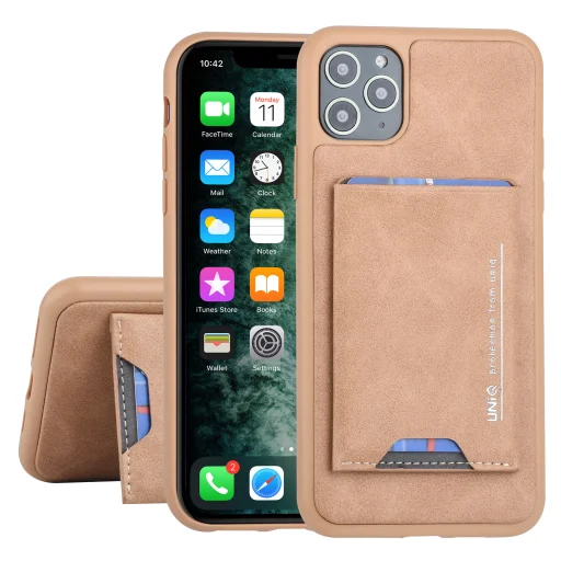 UNIQ Bruin tok kártyatartóval iPhone 11 Pro MAX barna - 1