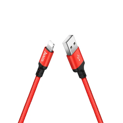 Hoco Lightning - USB X14 Speed 2m kábel piros/fekete - 5