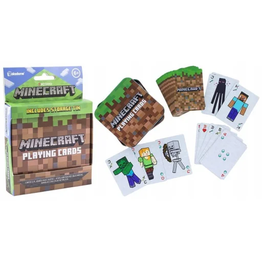 Paladone Minecraft póker kártya pakli + Fém tároló doboz - 1
