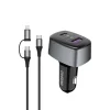  Dudao Szivargyújtós autós töltő USB-A / USB Type-C PD 60W QC. 4.0 22,5 W fekete (R7XS) thumbnail