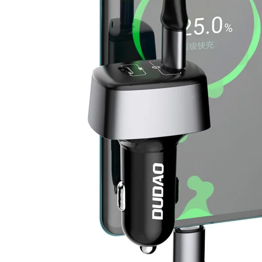  Dudao Szivargyújtós autós töltő USB-A / USB Type-C PD 60W QC. 4.0 22,5 W fekete (R7XS) - 3
