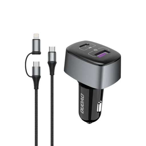  Dudao Szivargyújtós autós töltő USB-A / USB Type-C PD 60W QC. 4.0 22,5 W fekete (R7XS) - 1