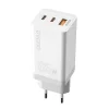 Dudao GaN hálózati gyorstöltő 65W USB / 2x USB Type-C QC 3.0 PD (gallium nitride) fehér (A7xs) thumbnail