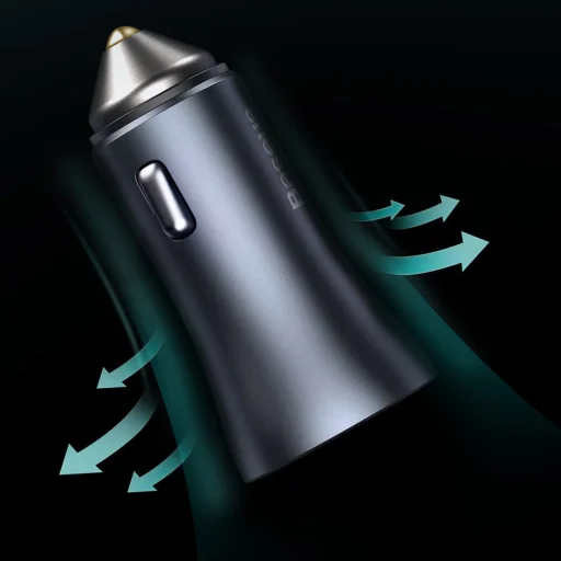 Baseus Golden Contactor Pro Autós szivargyújtós töltő USB Type-C / USB 40W PD 3.0 QC 4.0 + SCP FCP AFC szürke (CCJD-0G) - 16