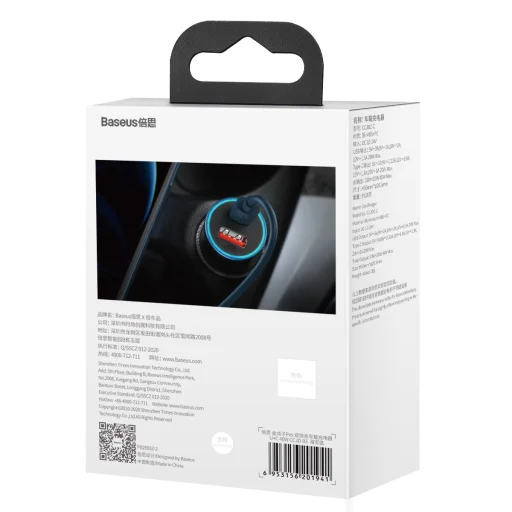 Baseus Golden Contactor Pro Autós szivargyújtós töltő USB Type-C / USB 40W PD 3.0 QC 4.0 + SCP FCP AFC kék (CCJD-03) - 8