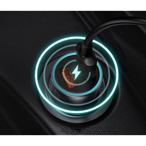 Baseus Golden Contactor Pro Autós szivargyújtós töltő USB Type-C / USB 40W PD3.0 QC4.0+ SCP FCP AFC + Lightning kábel kék (TZCCJD-03) - 15