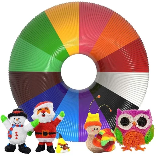 3D Nyomtató toll tollbetét PLA 10x5m 1,75mm vegyes színekben - 1