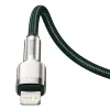 Baseus Cafule Metal nylon harisnyázott USB Type-C/ Lightning kábel PD 20W 1m zöld (CATLJK-A01) thumbnail