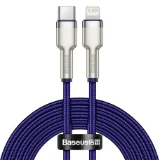 Baseus Cafule Metal nylon harisnyázott USB Type-C/ Lightning kábel PD 20W 2m lila (CATLJK-B05)