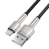 Baseus Cafule Metal nylon harisnyázott USB/ Lightning kábel 2.4A 1m fekete (CALJK-A01) thumbnail