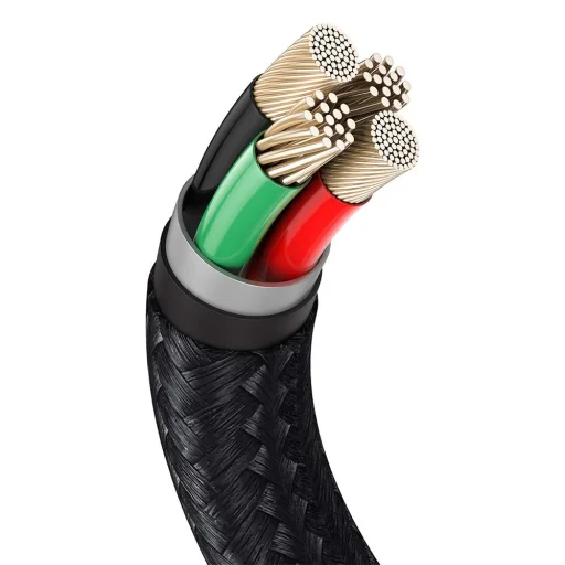 Baseus Cafule Metal nylon harisnyázott USB/ Lightning kábel 2.4A 1m fekete (CALJK-A01) - 2