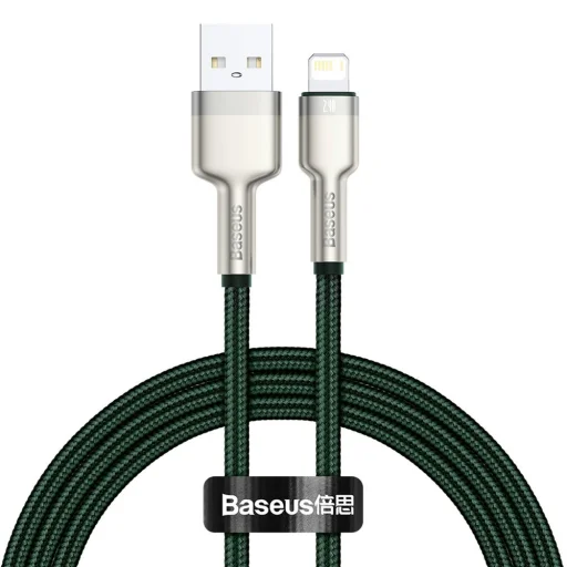 Baseus Cafule Metal nylon harisnyázott USB/ Lightning kábel 2.4A 1m zöld (CALJK-A06) - 22