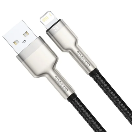 Baseus Cafule Metal nylon harisnyázott USB/ Lightning kábel 2.4A 2m fekete (CALJK-B01) - 11
