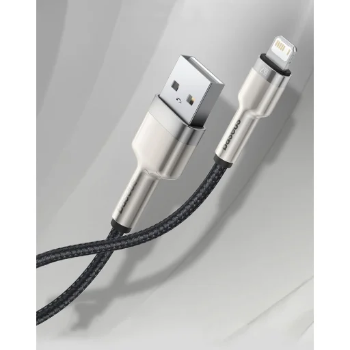 Baseus Cafule Metal nylon harisnyázott USB/ Lightning kábel 2.4A 2m fekete (CALJK-B01) - 12