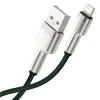 Baseus Cafule Metal nylon harisnyázott USB/ Lightning kábel 2.4A 1m zöld (CALJK-A06) thumbnail