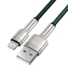 Baseus Cafule Metal nylon harisnyázott USB/ Lightning kábel 2.4A 1m zöld (CALJK-A06) thumbnail