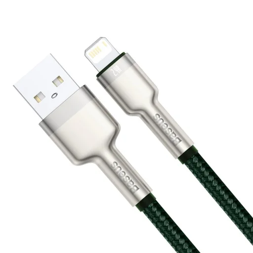 Baseus Cafule Metal nylon harisnyázott USB/ Lightning kábel 2.4A 1m zöld (CALJK-A06) - 23