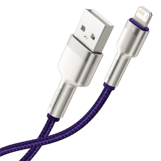 Baseus Cafule Metal nylon harisnyázott USB/ Lightning kábel 2.4A 1m lila (CALJK-A05) - 10