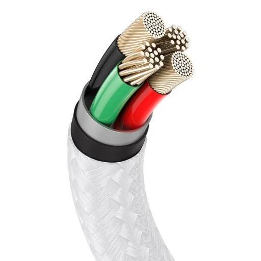 Baseus Cafule Metal nylon harisnyázott USB/ Lightning kábel 2.4A 2m fehér (CALJK-B02) - 9