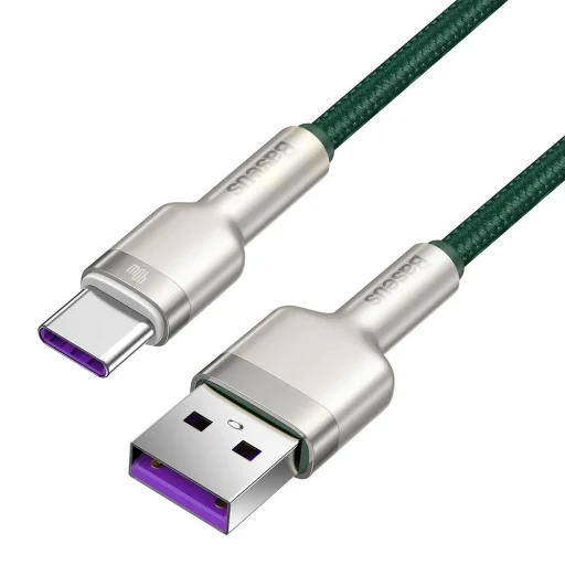 Baseus Cafule Metal nylon harisnyázott USB/ USB Type-C (10V / 4A) SCP kábel 40W 2m zöld (CATJK-B06) - 8