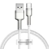 Baseus Cafule Metal nylon harisnyázott USB/ USB Type-C (10V / 4A) SCP kábel 40W 1m fehér (CATJK-A02) thumbnail