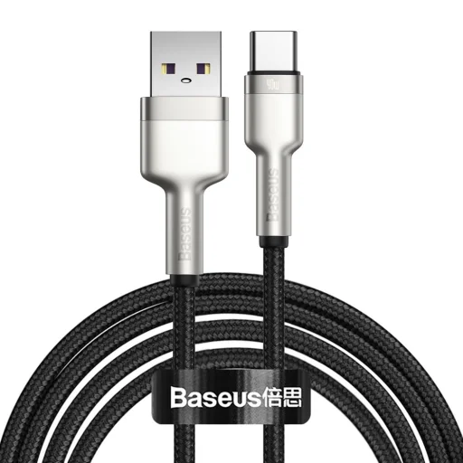 Baseus Cafule Metal nylon harisnyázott USB/ USB Type-C (10V / 4A) SCP kábel 40W 2m fehér (CATJK-B01) - 1