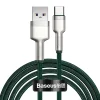 Baseus Cafule Metal nylon harisnyázott USB/ USB Type-C (10V / 4A) SCP kábel 40W 2m zöld (CATJK-B06) thumbnail